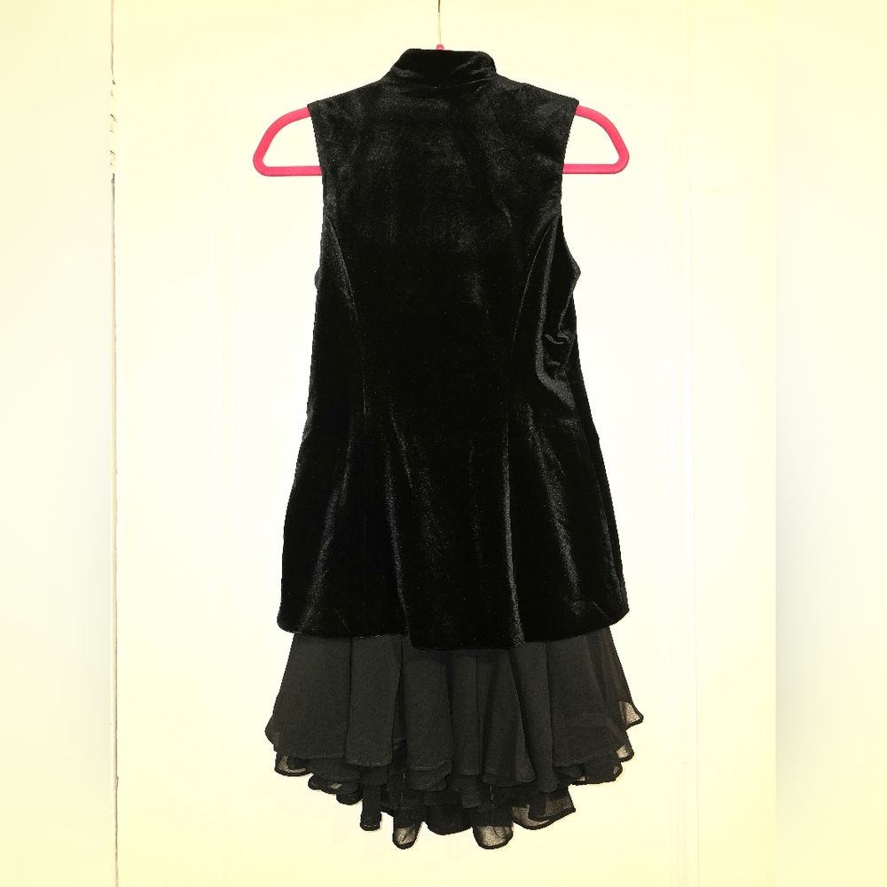 NEW RARE Amanda Uprichard Justine Black Velvet Bodice & Chiffon Mini Dress Sz XS - Picture 6 of 9